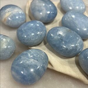 Blue Calcite Palm Stone